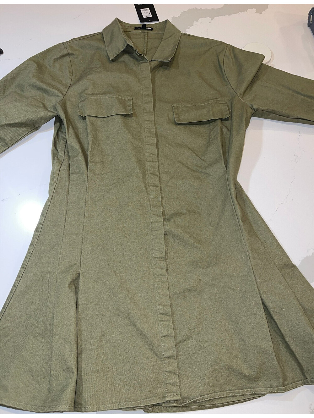 DESIGNER FASHION NOVA OD GREEN CORSET 100% COTTON MINI DRESS WOMENS SIZE X-LARGE